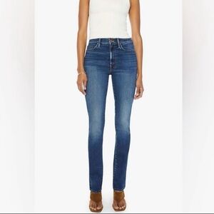 MOTHER high waisted rascal sneak straight leg jeans